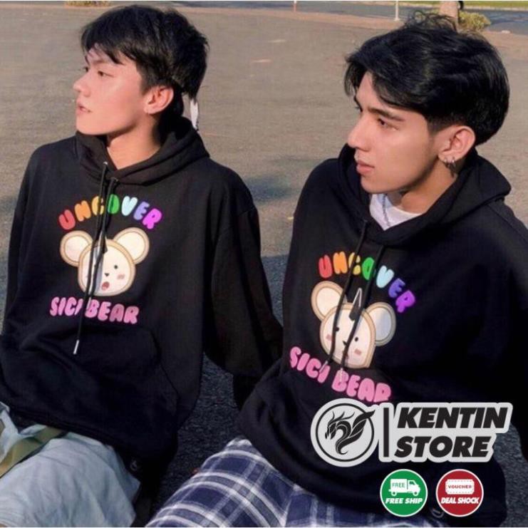 Áo Hoodie Không Xù lông Dành Cho Nam Nữ Có Mũ Chất Nỉ Form rộng Unisex Sici Bear tại KENTIN