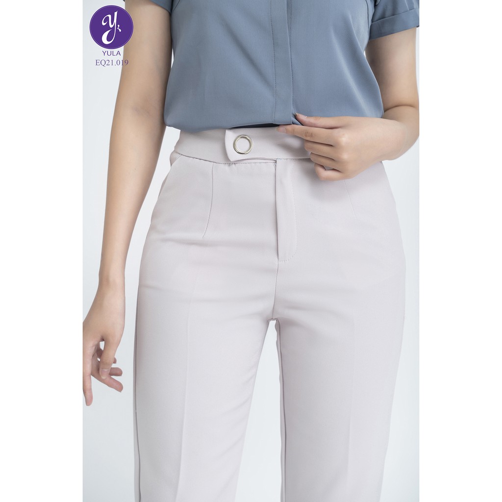 Quần Âu Nữ Dáng Lửng Gấu Lệch Trang Trí Khuy Tròn Trẻ Trung Vải Co Giãn Q21.04 | BigBuy360 - bigbuy360.vn