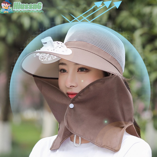 Nón Chống Nắng Thoáng Khí Kèm Quạt Có Thể Tháo Rời Tiện Dụng Cho Nữ