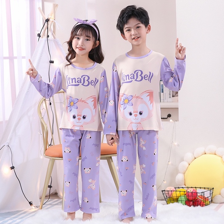 Set đồ ngủ dài họa tiết mèo Hello Kitty dễ thương cho bé gái