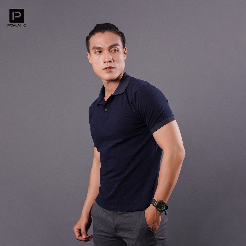 Áo thun POLO nam cổ bẻ vải cá sấu Cotton xuất xịn, chuẩn form màu Xanh Navy - POMANO | BigBuy360 - bigbuy360.vn