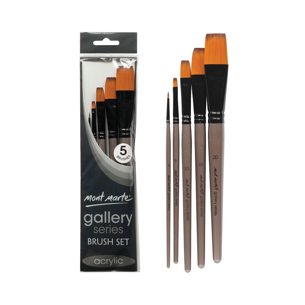 Bộ 5 Cọ Acrylic Mont Marte - Gallery Series Brush Set Acrylic 5pce - BMHS0016