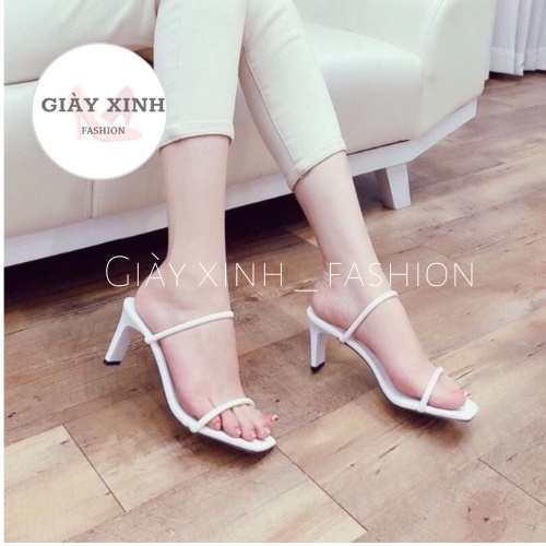 Giày sandal cao gót dây mảnh ,dép nữ gót 7 phân Mã S008