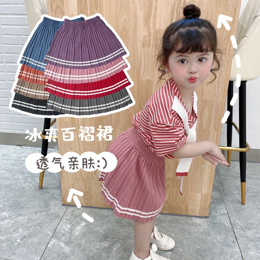 Chân váy xếp ly phong cách phương Tây thời trang cho bé gái 2021