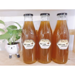 1 Lít Mật ong thiên nhiên 100% nguyên chất, Chai thủy tinh 1000 ml (1 lít)