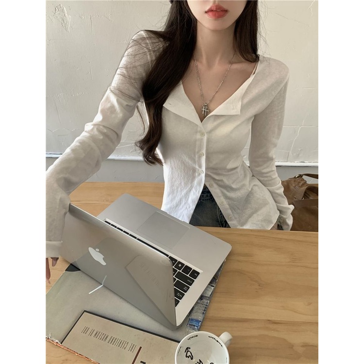 COZOK Áo Thun Tay Dài Form Ôm Kiểu Dáng Đơn Giản Hợp Thời Trang