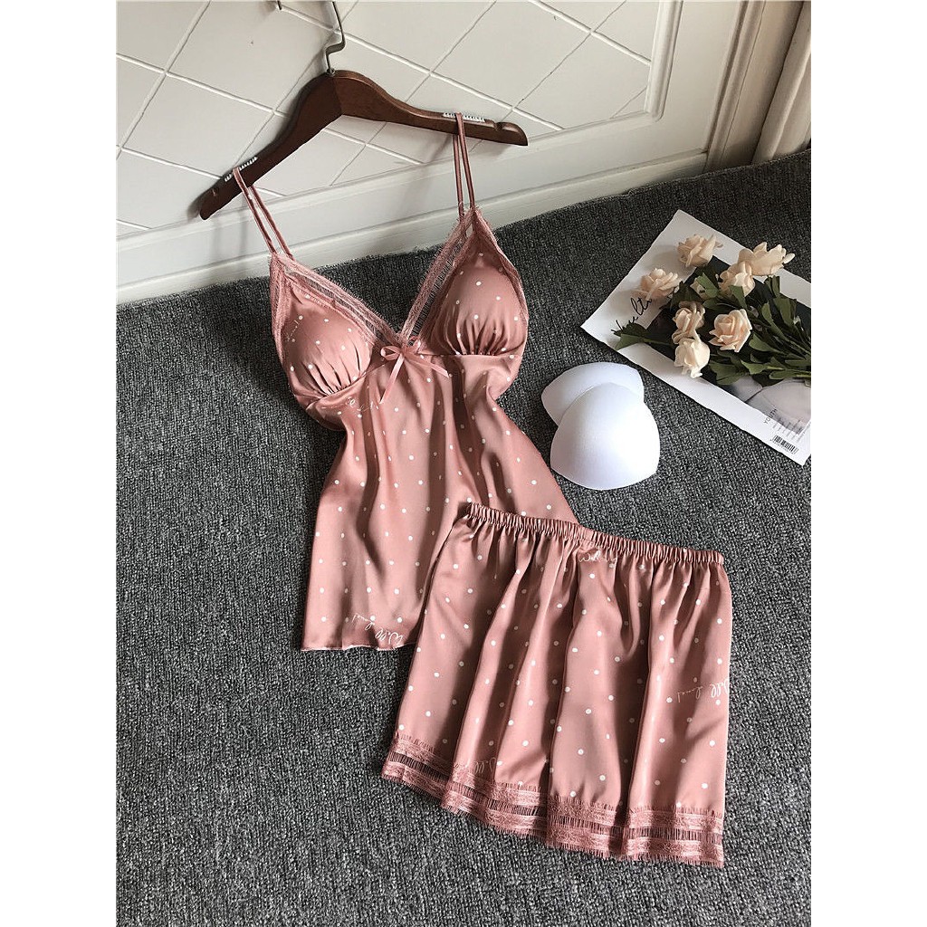 Set Đồ Ngủ Bằng Lụa Gợi Cảm Dành Cho Nữ