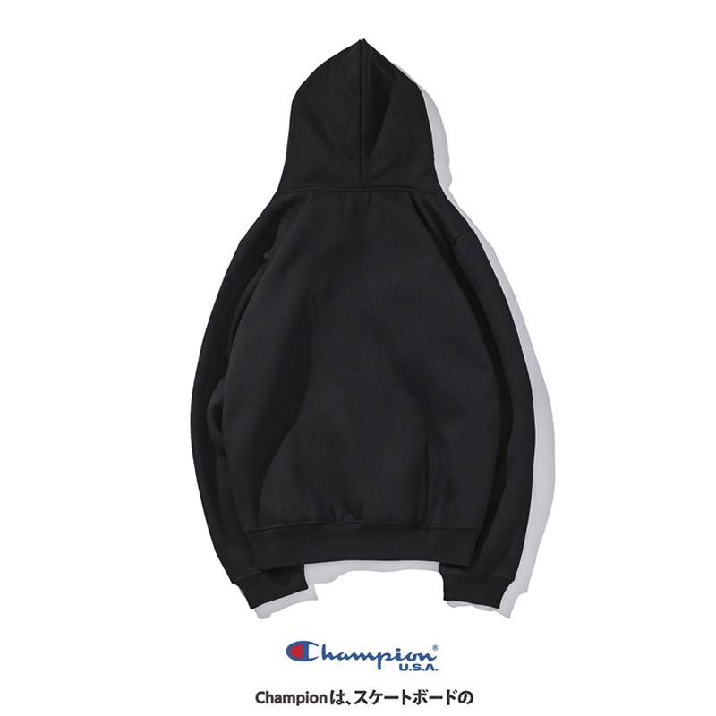 Áo hoodie cotton tay dài thêu logo chữ Cham-p-o-n Plus phong cách cổ điển cho nam và nữ
