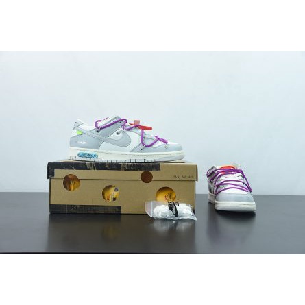 2022 Giày Thể Thao Off-White x NK Dunk Low "45 of 50" Màu Xám / Xám / Magenta