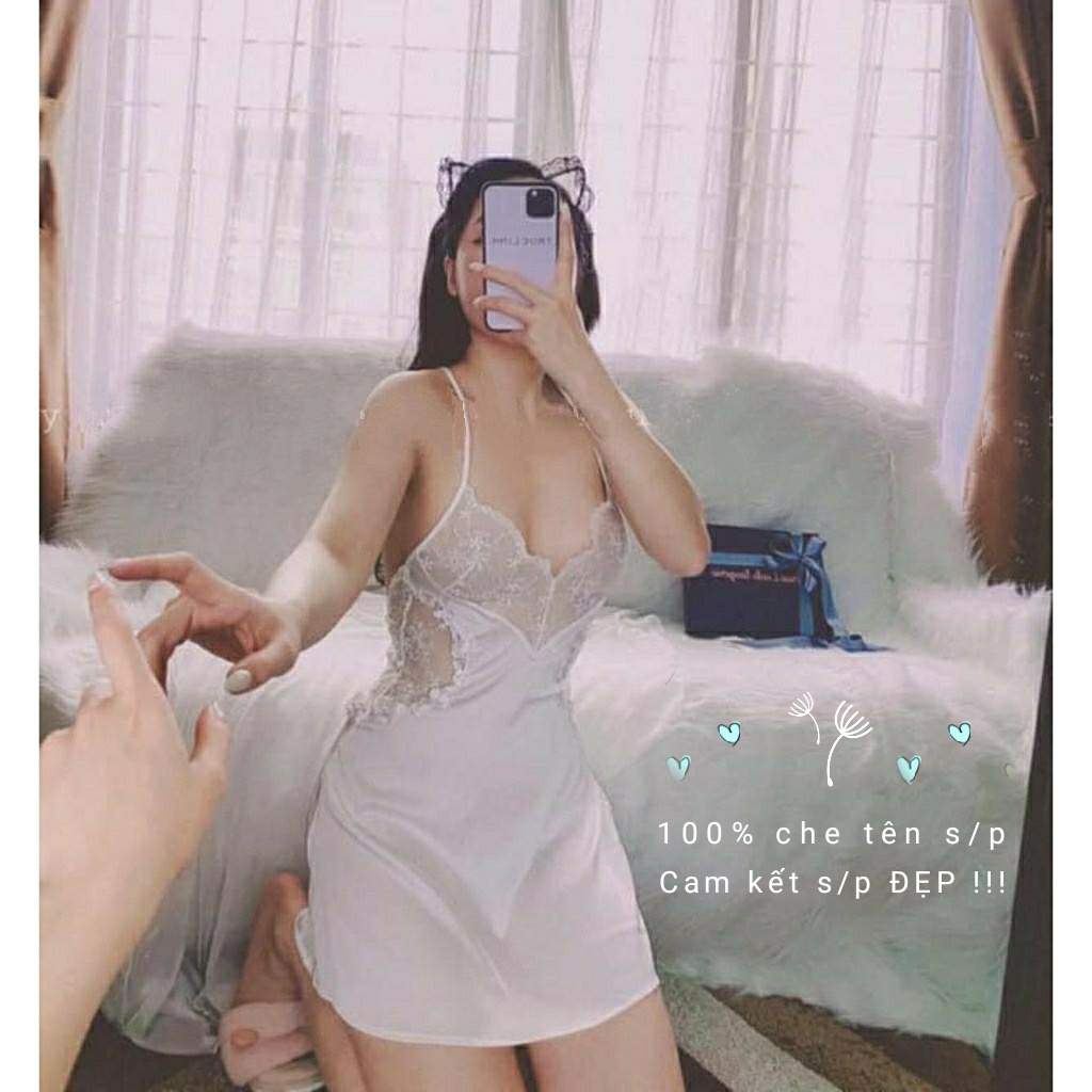 (M33) [Hàng đẹp ] Váy ngủ cao cấp sexy lụa  , Đầm mặc nhà gợi cảm quyến rũ