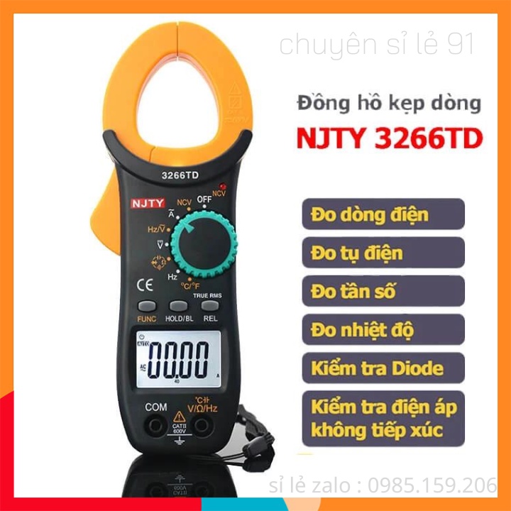 Đồng hồ ampe kìm vạn năng 3266TD, Đồng hồ kẹp dòng đo tụ tần số nhiệt độ