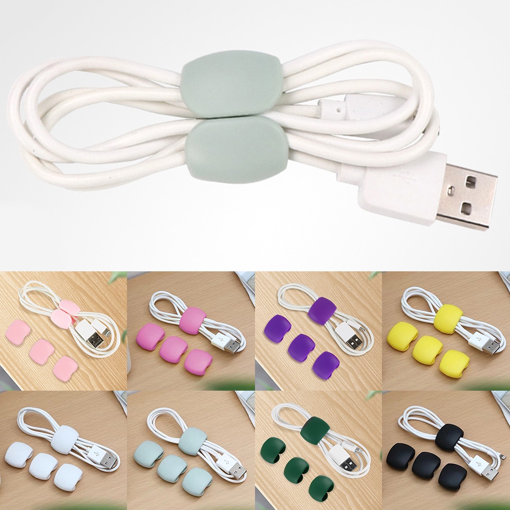 Dây cáp 4 cái Thời trang Đơn giản Vòng tròn Kẹp Giá đỡ Bộ sạc USB Bàn tổ chức ngăn nắp Dây dẫn cho Cáp máy tính để bàn Cố định
