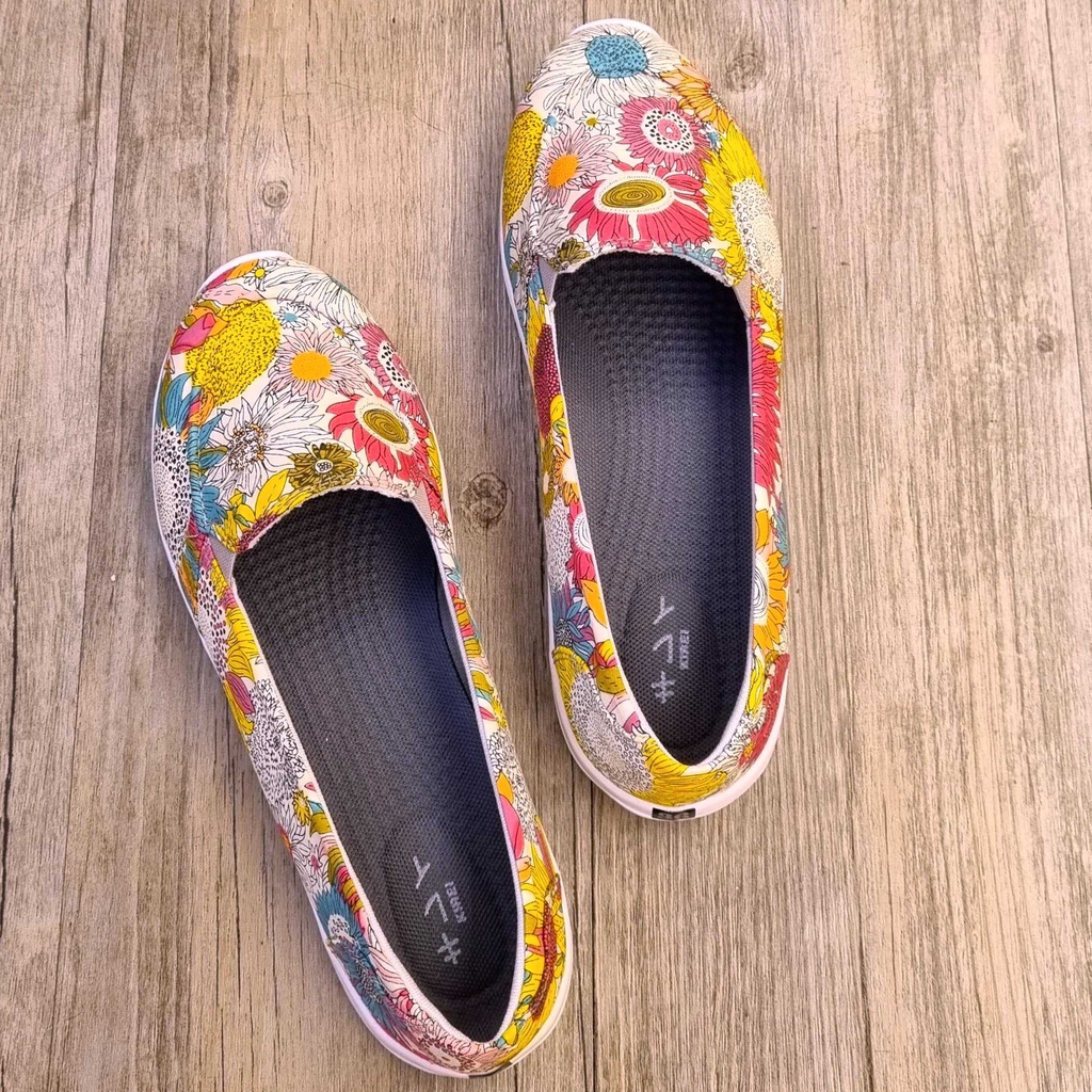 Giày Nhật lười - Kirei floral canvas KH