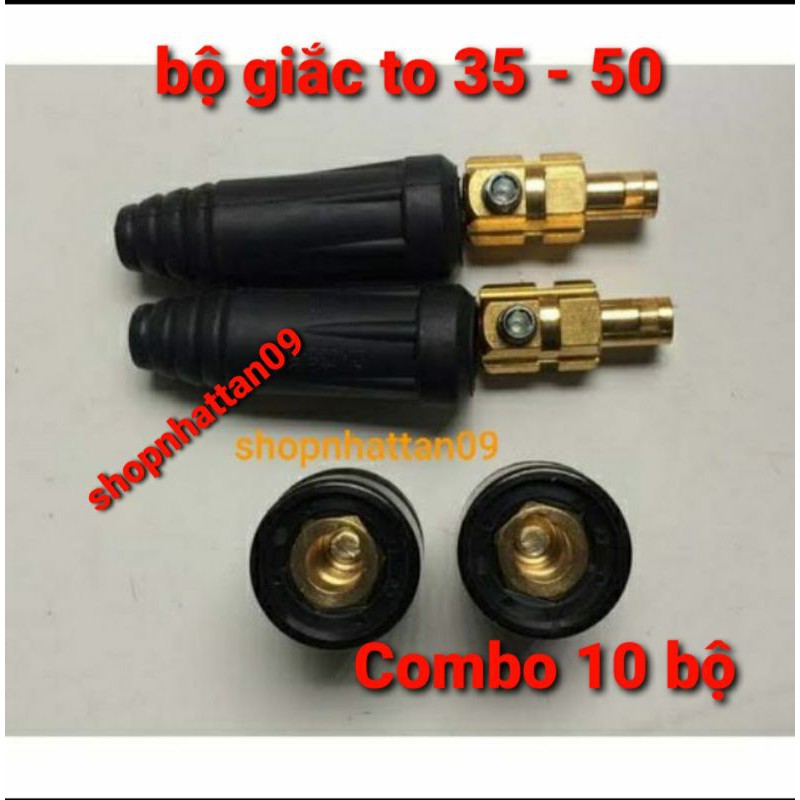 Combo 10 bộ giắc hàn to 35 - 50 nối nhanh cho máy hàn điện tử - bộ giắc máy hàn