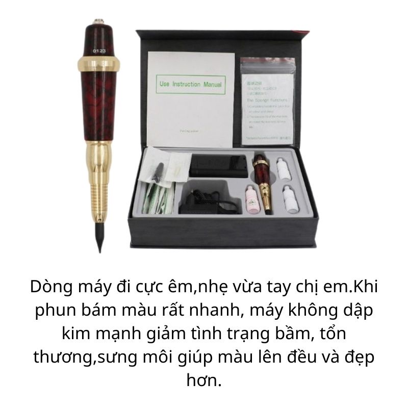 Máy giansun 9430 vân đá đỏ chuyên đi môi phun mày mí kéo sợi hộp fulbox hàng chính hãng