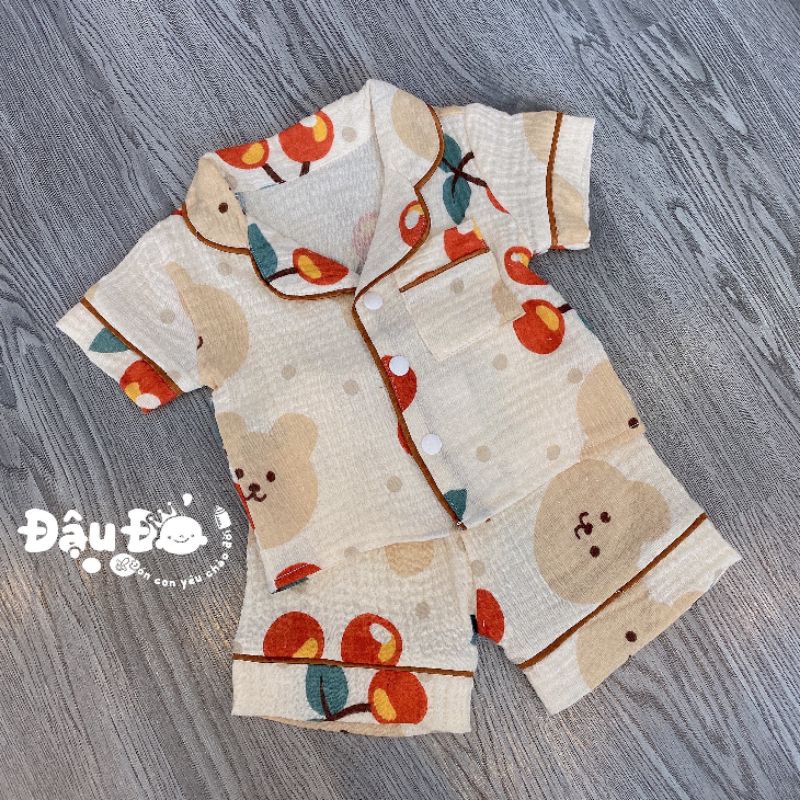 bộ cộc pijama sợi tre sợi tre cho bé 2022