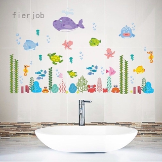 Fierjob Giấy dán tường trang trí phòng hình cá mập biển