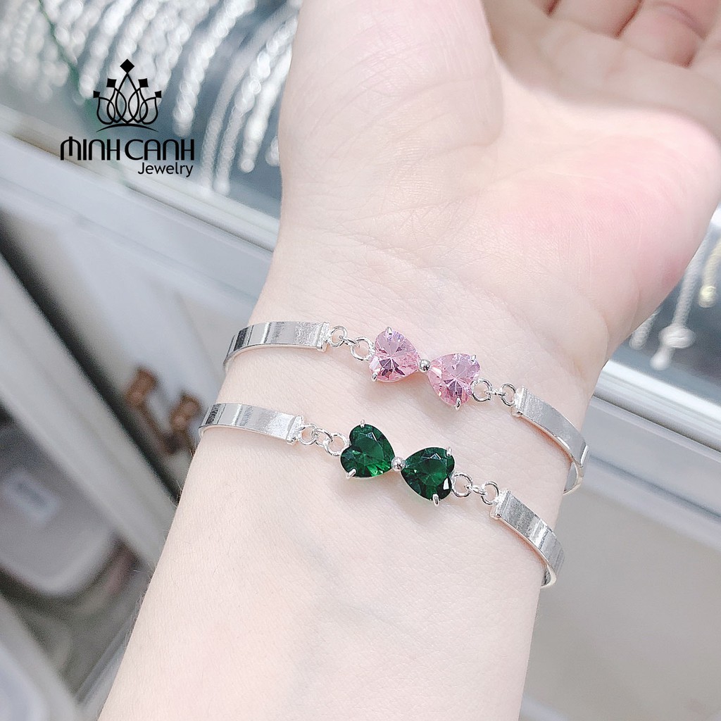 Lắc Tay Bạc Nữ Nơ Đính Đá Nhiều Màu - Minh Canh Jewelry