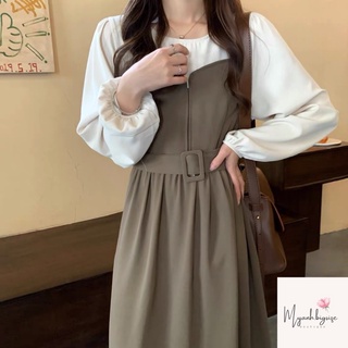Váy bigsize phối màu dài tay QC008