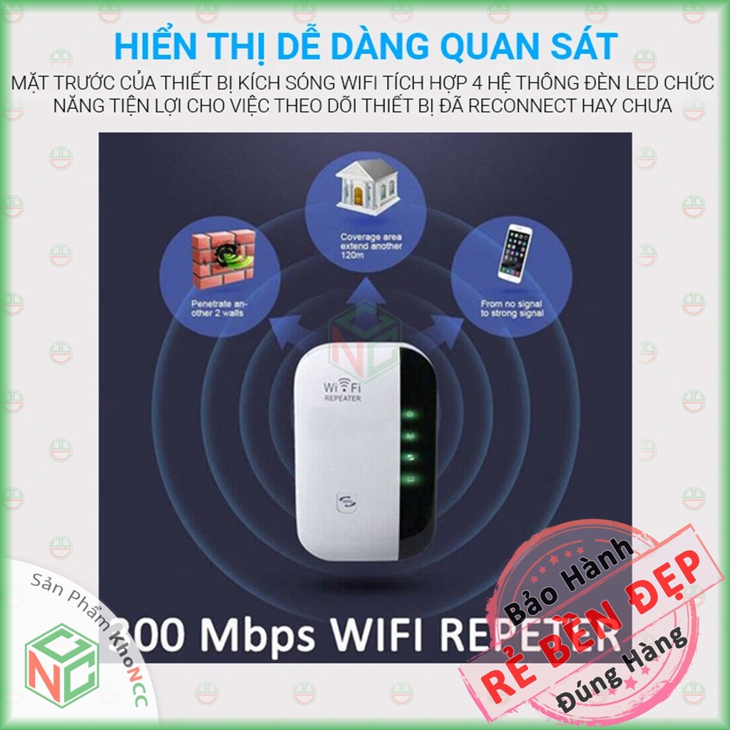 [KhoNCC] Kích Sóng Wifi Mạnh Mẽ Tăng Cường Khoảng Cách - Chuẩn N 300Mbps - Phủ Nhà Nhiều Tầng - Hàng Quán - NLM-KSWFWR03