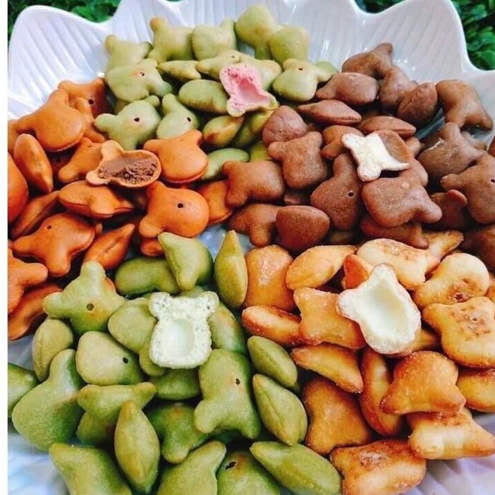 Bánh Gấu Nhân Kem Sữa và Mix 3 vị thế giới ăn vặt mẹ ốc | BigBuy360 - bigbuy360.vn