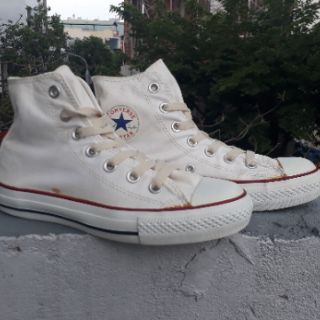 Giày converse secondhand màu trắng cổ cao