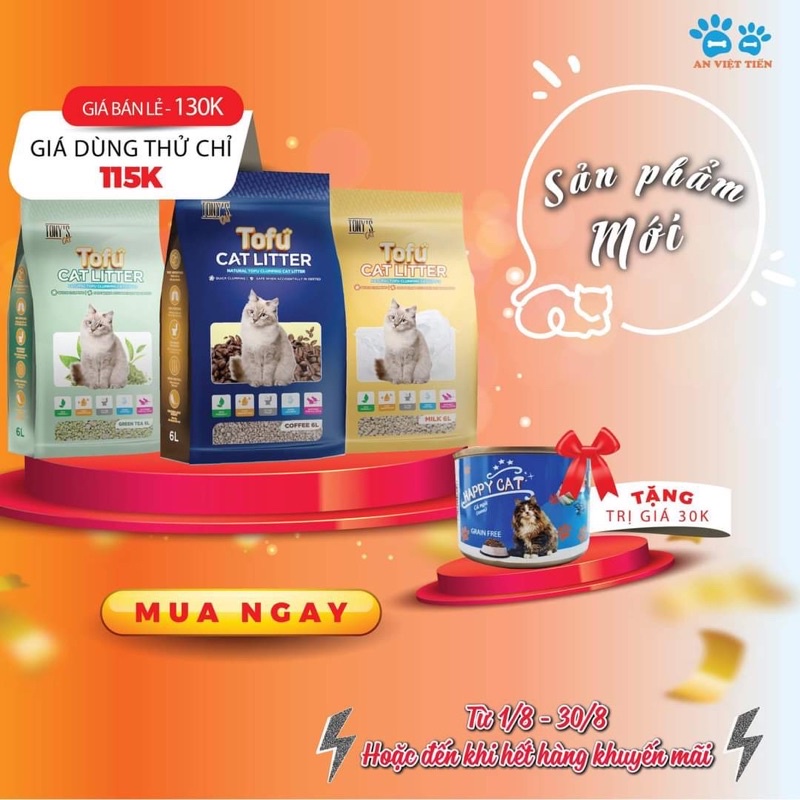 Cát đậu phụ Tony gói 6L