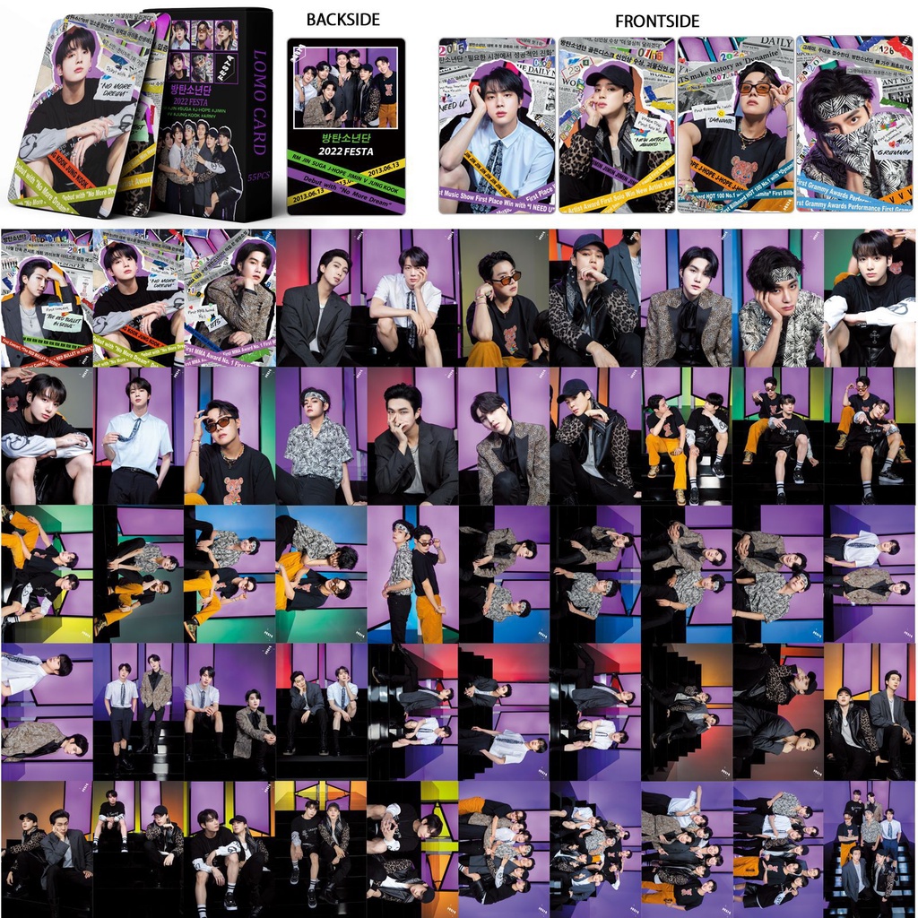 Set 55 Tấm Ảnh In Hình Nhóm Nhạc BTS 2022 Fersta 9th Anniversary