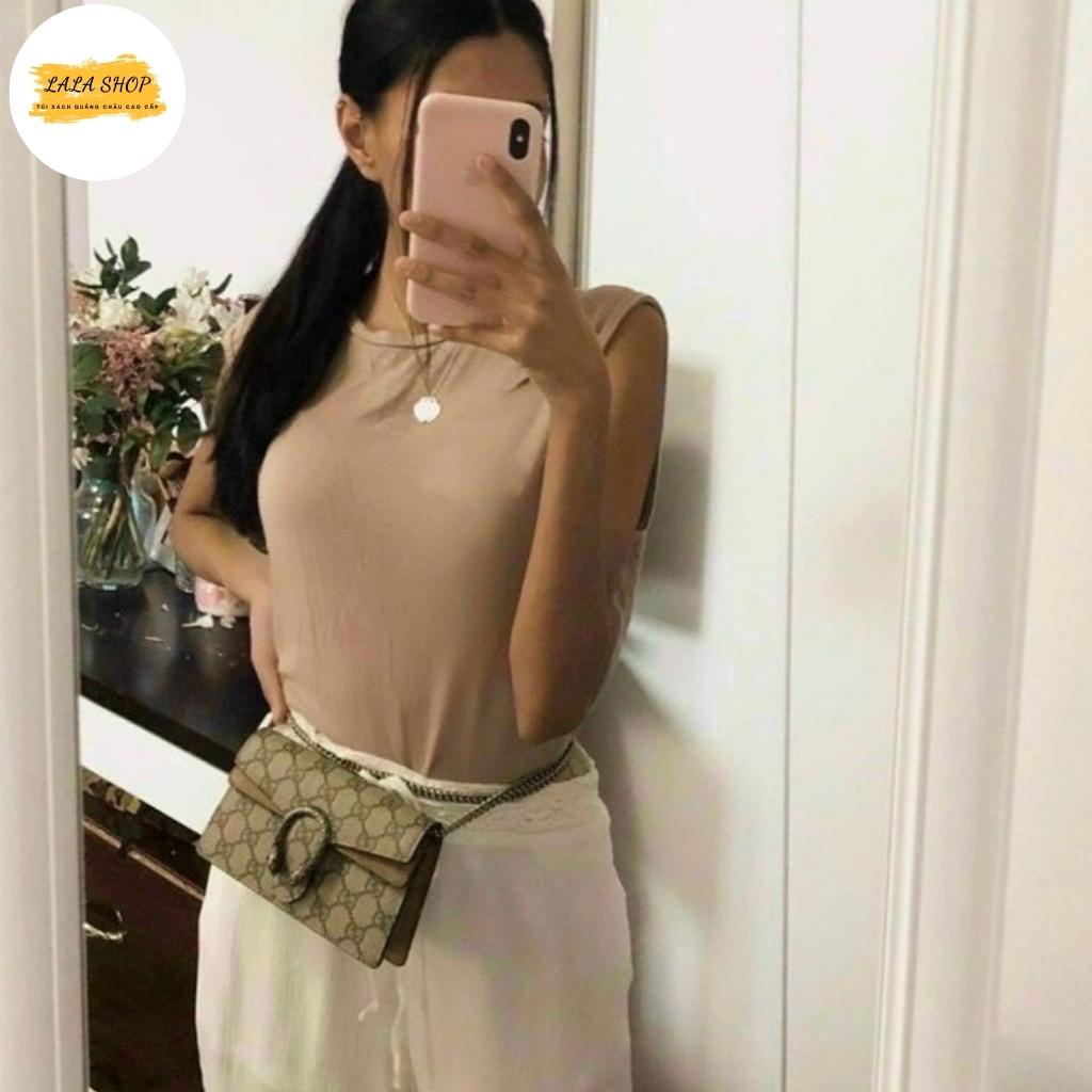 Túi xách G.C đầu rồng nâu - Túi đeo chéo Quảng Châu Size 20cm - Full Box Tag