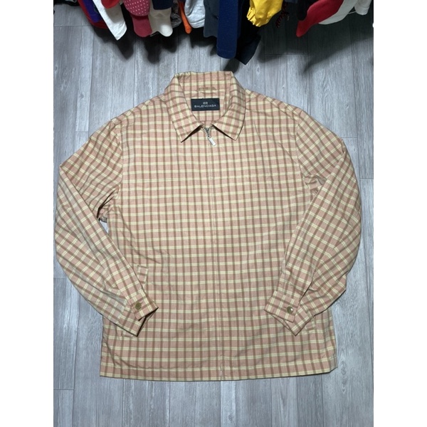 Áo khoác nam nữ hiệu BALENCIAGA màu Hồng sọc caro size 4
