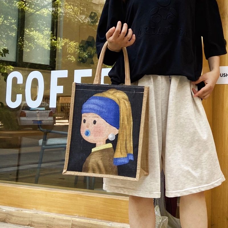 Túi Vải Canvas Mini In Họa Tiết Graffiti Dễ Thương