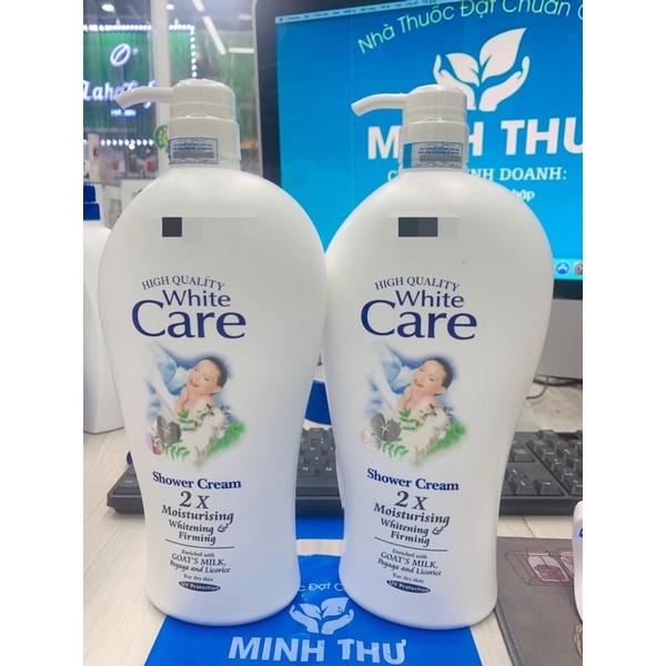 Sữa Tắm Con Dê High Quality White Care 2X chai 1200ml - DƯỠNG ẨM, SÁNG DA, MỀM MỊN