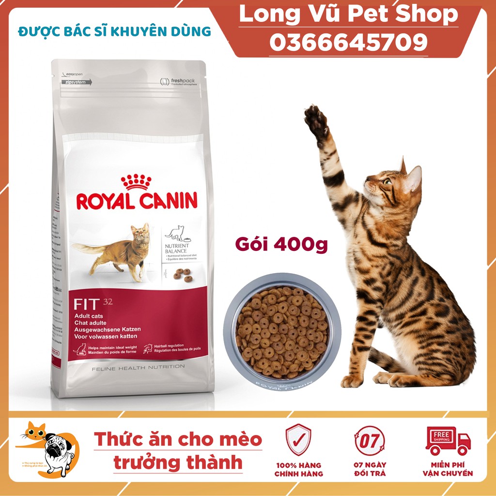 Thức ăn cho mèo trưởng thành trên 1 tuổi ROYAL CANIN Fit 32 and Active Adult túi 400g