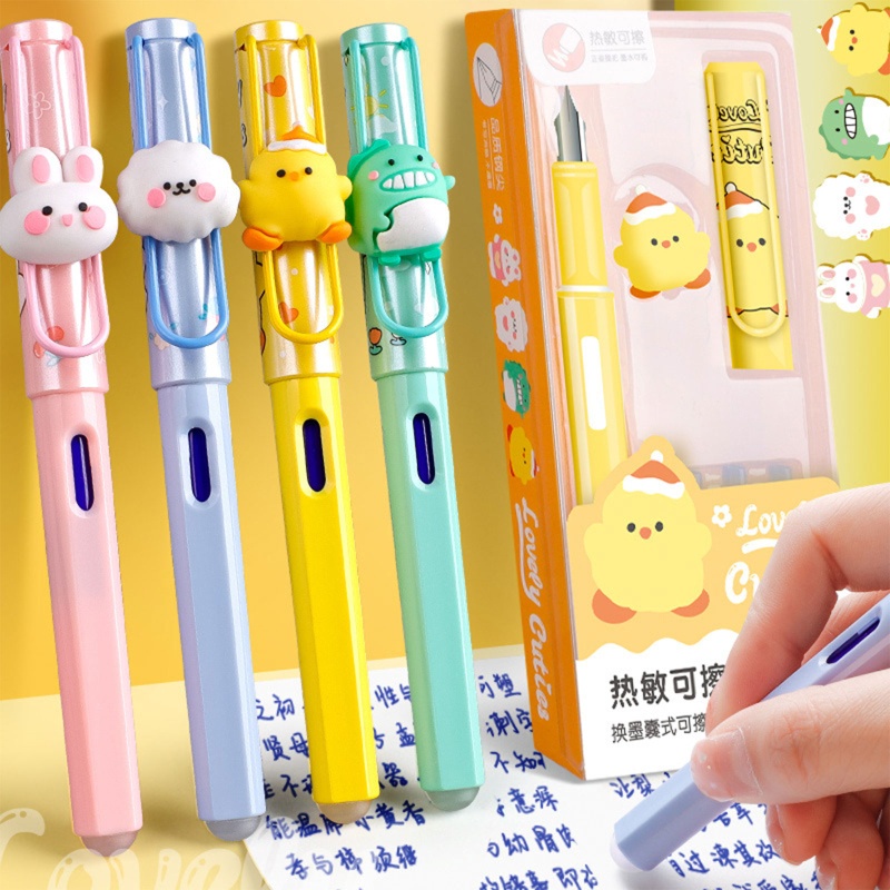 Bộ Bút Máy Ngòi 0.38mm Có Thể Xóa Được Tiện Dụng Cho Học Sinh
