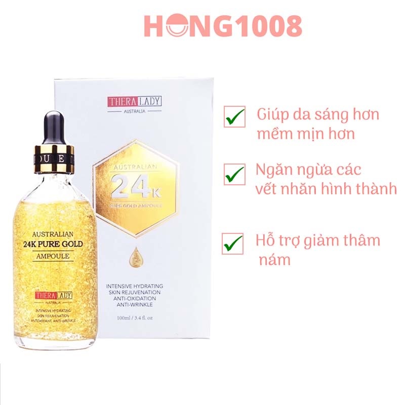 Serum dưỡng da Thera Lady Australian 24K Pure Gold Ampoule 100ml Của Úc Serum
