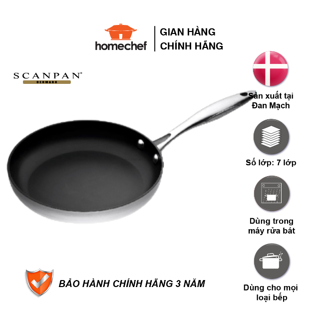 Chảo chống dính Scanpan CTX dùng bếp từ 26cm, bảo hành chống dính 3 năm, sản xuất Đan Mạch - 65002603