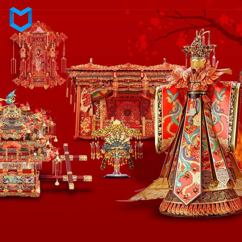 Mô Hình Kim Loại Lắp Ráp 3D Piececool Giường Cưới