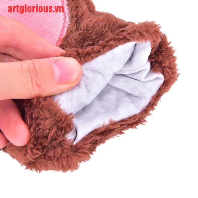 Găng Tay Hở Ngón Hình Móng Vuốt Mèo Bằng Lông Nhung Dễ Thương Xinh Xắn