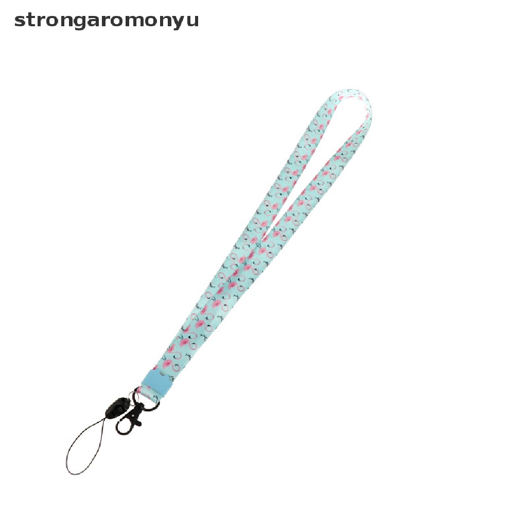 【YU】 long cactus flamingo detachable mobile phone card neck hanging lanyard straps rope band .