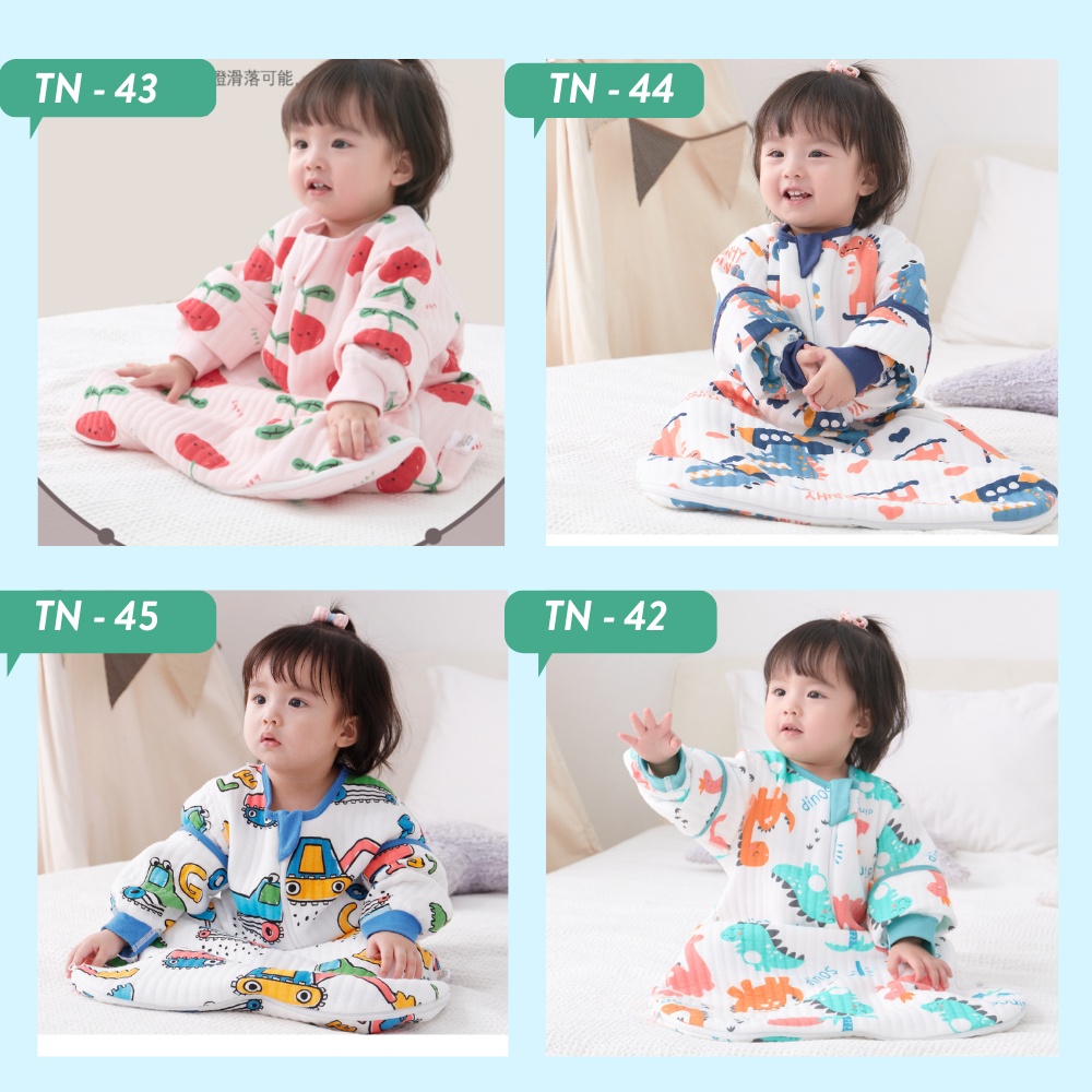 [MẪU MỚI] Túi Ngủ Trẻ Em - Túi Ngủ Cho Bé Cotton Trần Bông Mùa Đông (Mở Tay, Mở Chân)