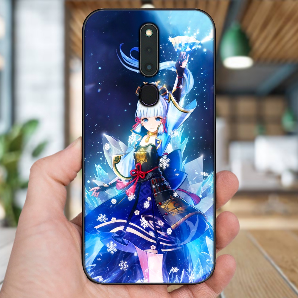 Ốp lưng Oppo F11 Pro viền đen in hình Ayaka Genshin Impact