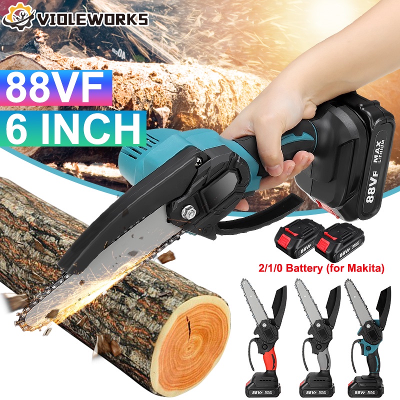 MAKITA Máy Cưa Xích Điện 88vf 6 Inch Pin lithoum 0 / 1 / 2 Có Thể Sạc Lại Tiện Dụng