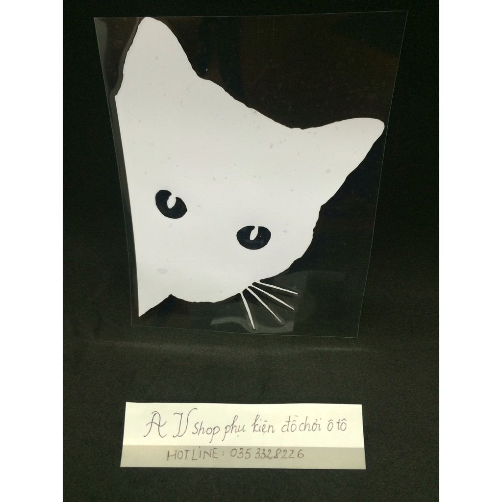 1 bộ 02 chiếc Decal hình mèo