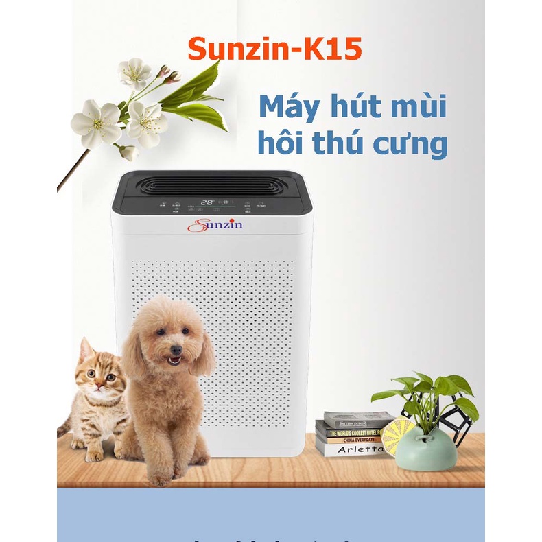 Máy hút mùi hôi thú cưng Sunzin-K15 Máy Lọc Không Khí và khử mùi chó mèo