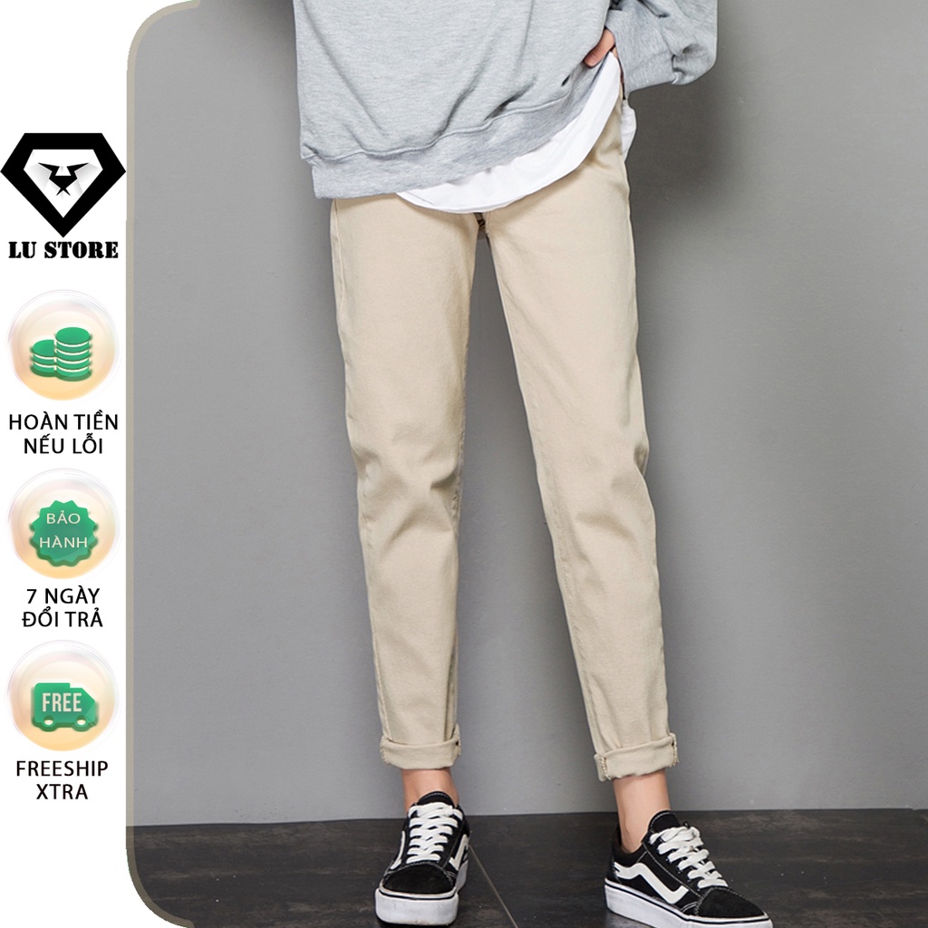 Quần Kaki Dáng Baggy unisex, Ống Suông 2 Màu Cơ Bản Dễ Phối Đồ Lu Store
