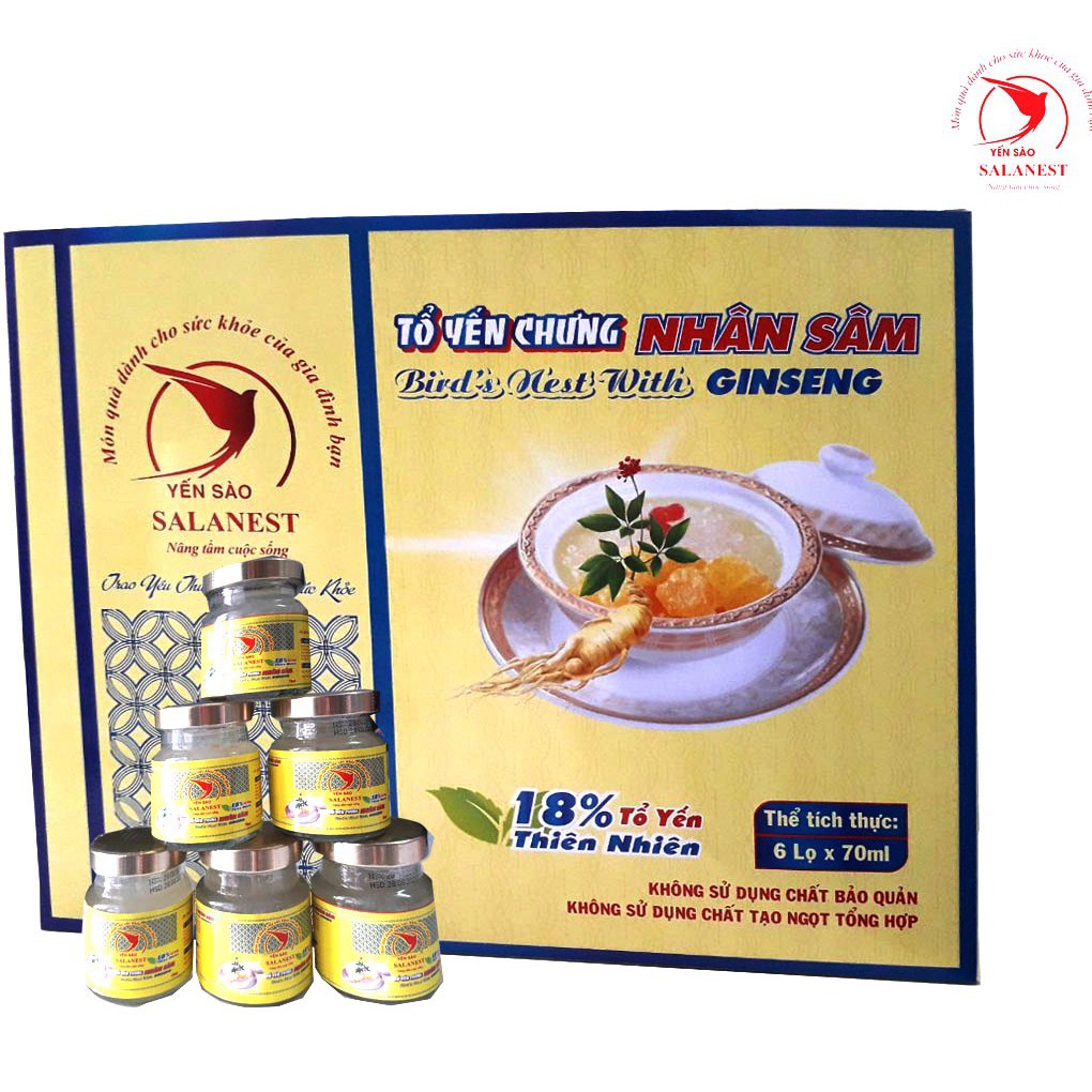 Hộp quà tặng - Túi - Nước Yến chưng nhân sâm cao cấp 18% yến tươi
