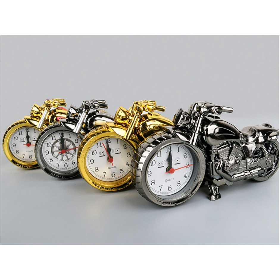 Đồng hồ báo thức để bàn chuông to hình xe máy