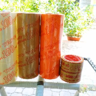 [100Y] 1 lốc (6 cuộn) Băng keo OPP trong/đục/cam đóng hàng 100 yard loại rẻ / 1lốc - Mic 50 siêu rẻ siêu chất