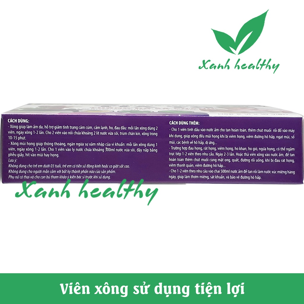 Viên Xông Hương Tràm Tía Tô - Giúp thông mũi họng, giảm viêm đường hô hấp- hộp 20 viên