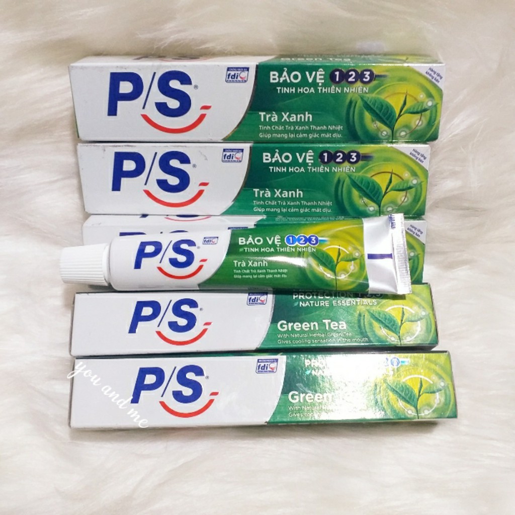 Combo 5 Kem đánh răng P/S bảo vệ 123 trà xanh thanh nhiệt 30g*5